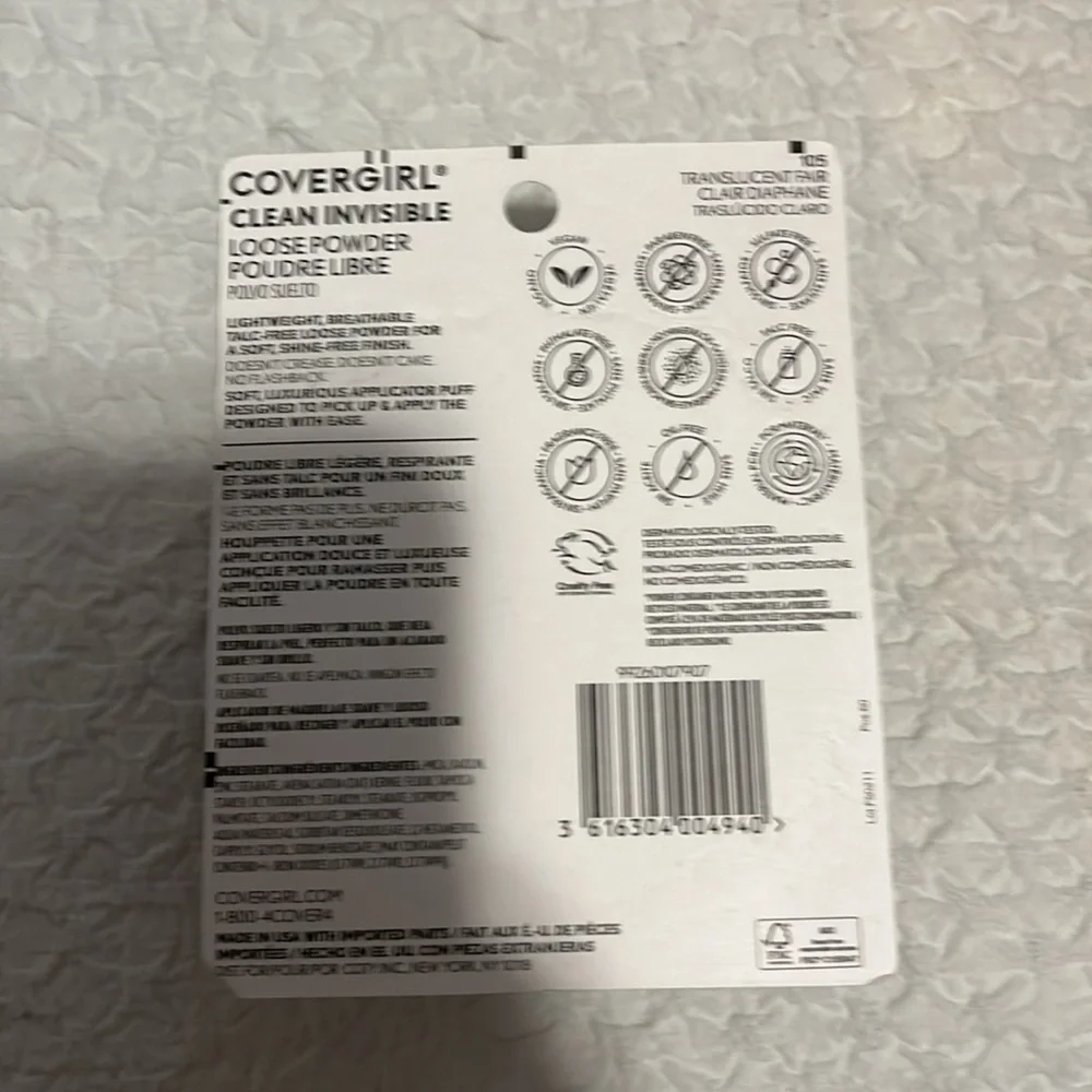 NWT Covergirl Clean Loose Powder 105 Translucent Fair